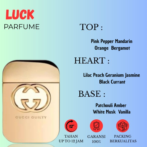 Parfum Gucci Guilty Gold EDT 75 MIL - Parfume Wanita Branded Import Premium Singapure Tahan Lama...