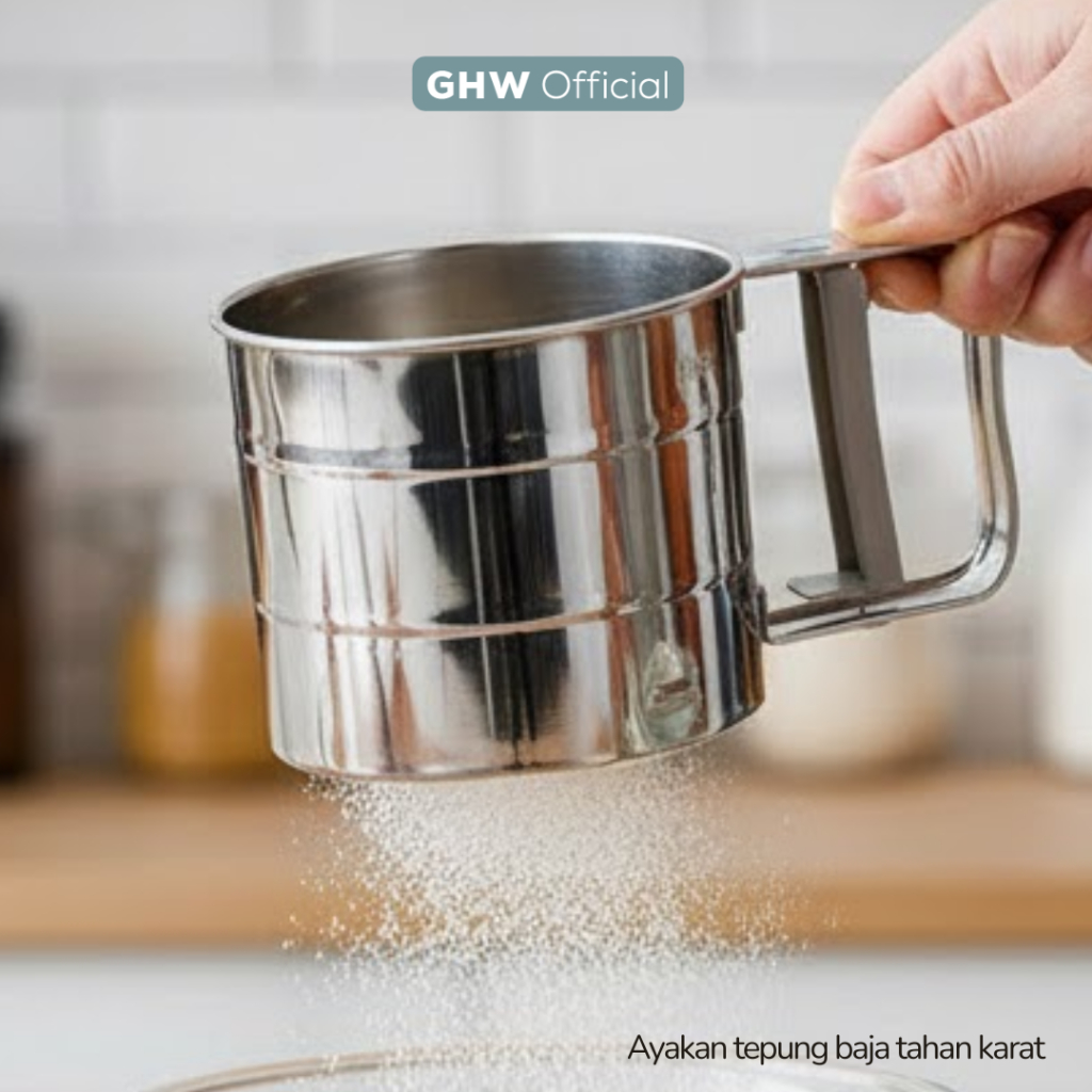 MUST HAVE SWITZERLAND CANGKIR SARINGAN TEPUNG STAINLESS STEEL - Ayakan Penyaring Tepung Mesh