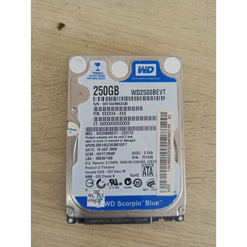 hardisk 250 GB 100%