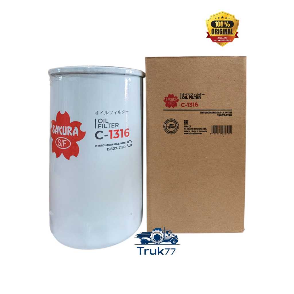Filter Oli Sakura C-1316 HINO – Oil Filter Truk & Bus Original