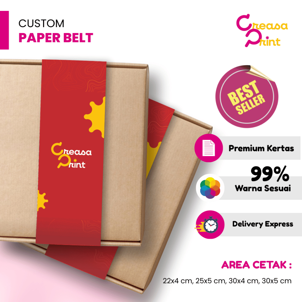 Paper Belt Custom | Paper Sleeve Kemasan | Label Segel Box Packaging Sleeve