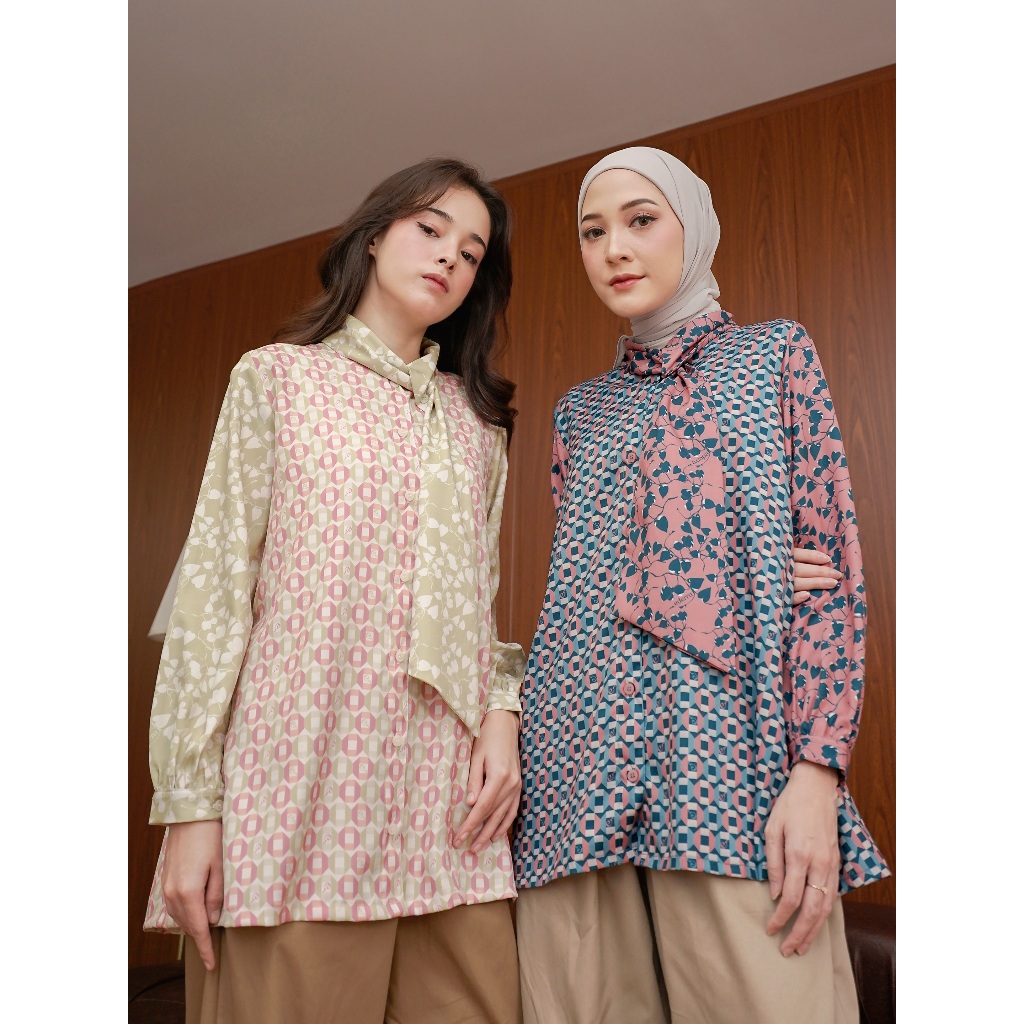 Ederra Piper Top / Atasan Wanita / Printed Shirt / Kemeja Motif