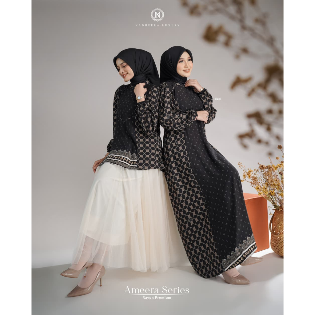 READY BISA COD / AMEERA SERIES ( DRESS, MIDI, BLOUSE )  NADHEERA LUXURY TERBARU / SERIES GAMIS  BLOU