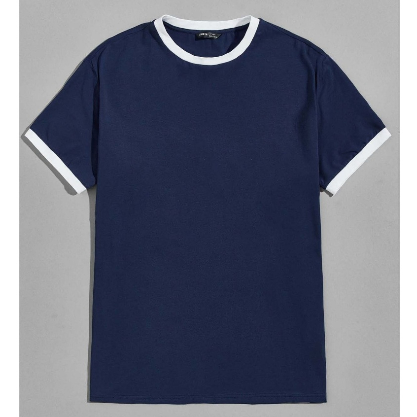 Atasan Kaos Polos Casual Ringer Tee Premium Full Tag - Baju Pria Santai Dengan Model Kekinian