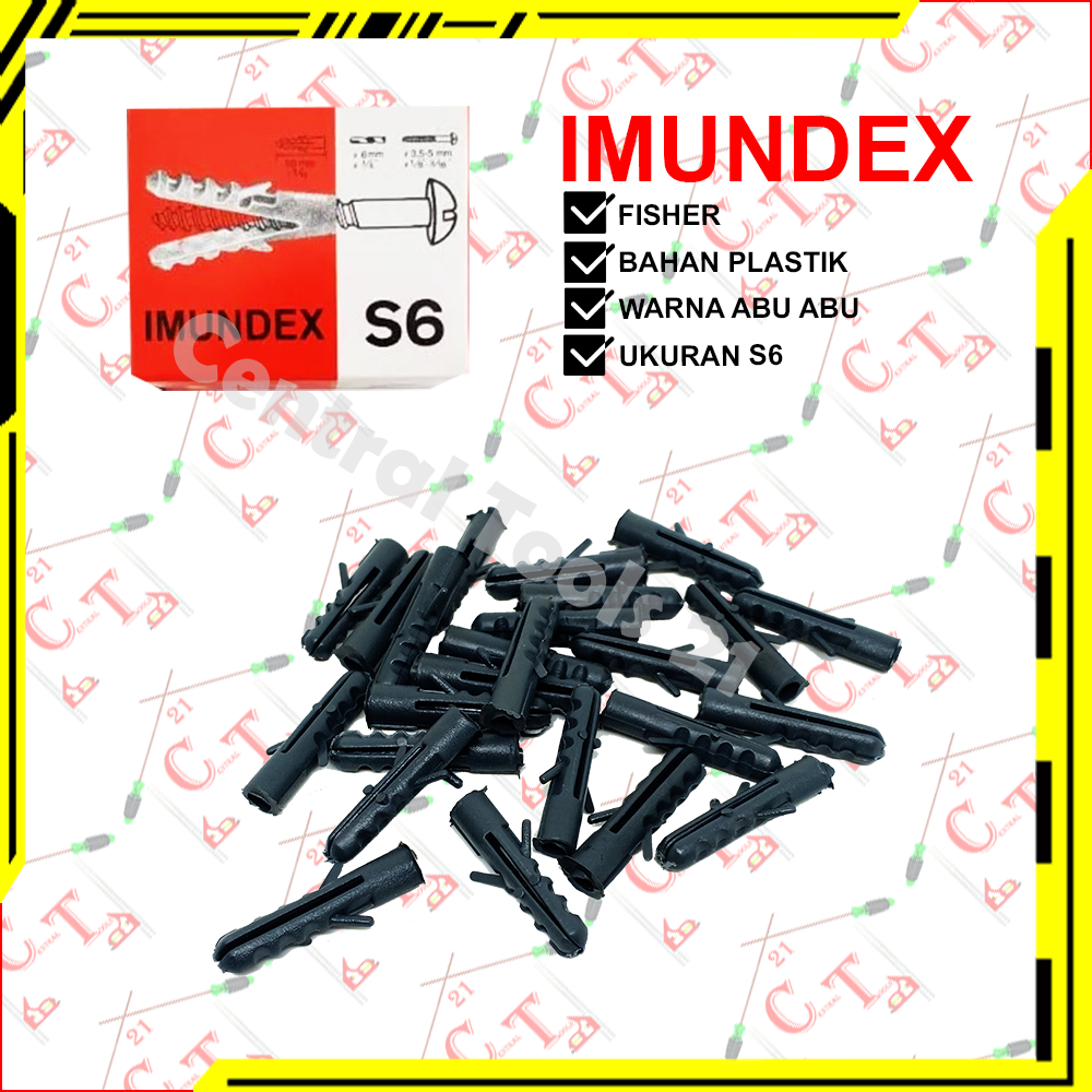 Fisher S6 Pvc Imundex / Rumah Skrup Tembok / Fischer Baut / Viser