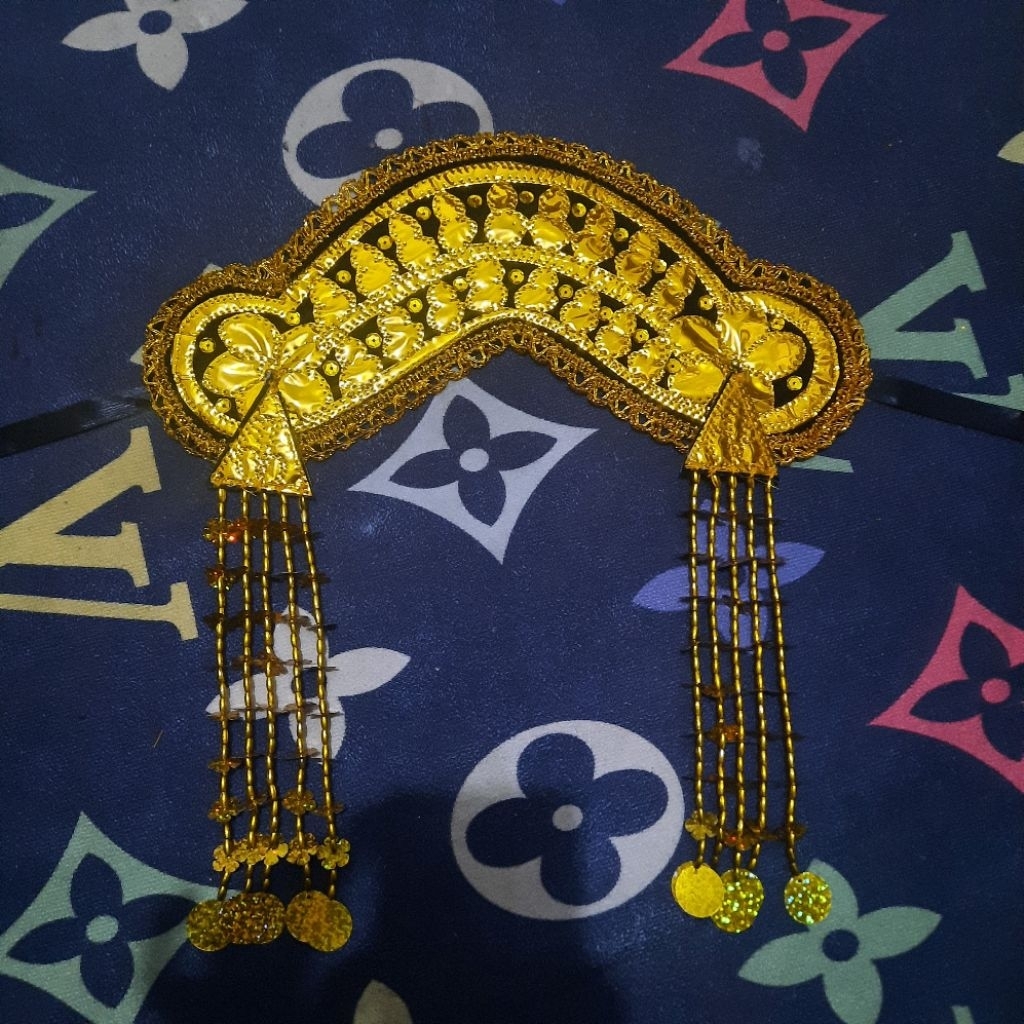 Ramin melayu bludru/ mahkota kening/ ramin melayu hiasan kepala bahan bludru / ramin melayu 1 tingka