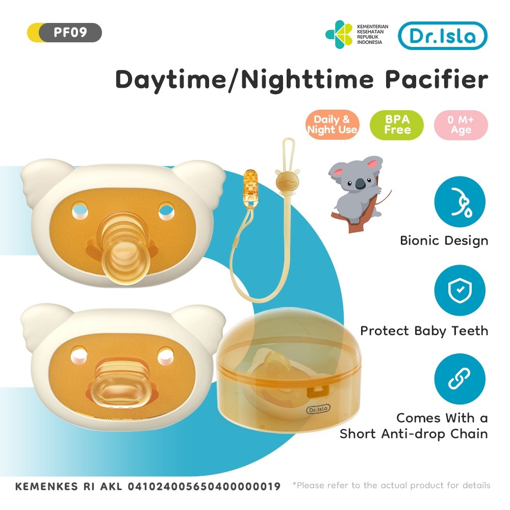 Dr.isla Empeng Bayi 0 6 Bulan BPA FREE Dot Bayi Dengan Rantai Dan Kotak Silikon Lembut Perlengkapan 