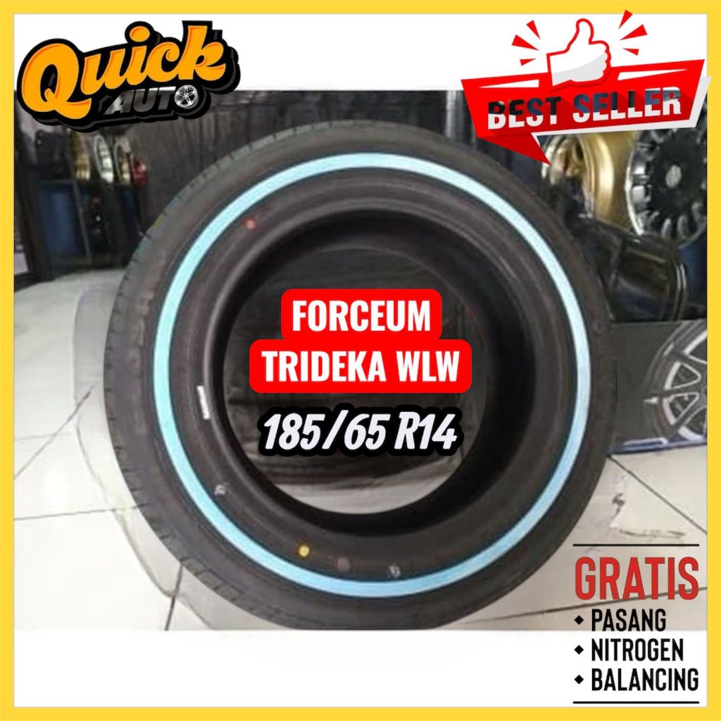 BAN MOBIL AGYA AYLA STANDAR TUBLESS R14 FORCEUM TRIDEKA 185 65 R14 LIST PUTIH