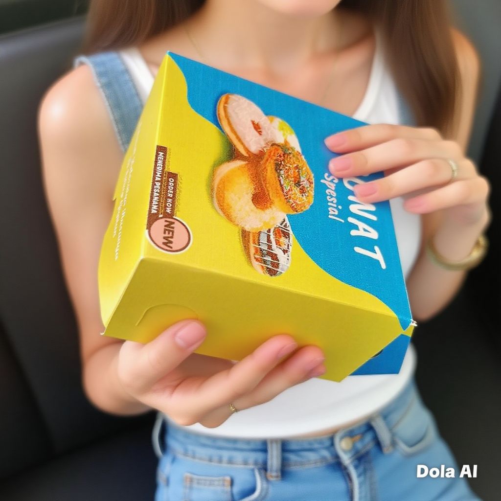 Dus Donat Isi 1 template printing Gambar Donuts