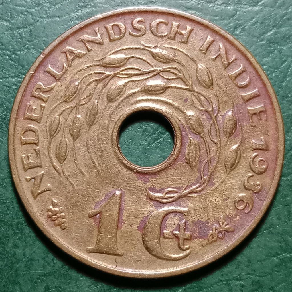 Koin Ned Indie Koleksi kuno Jadul 1 Cent Asli Tahun 1936