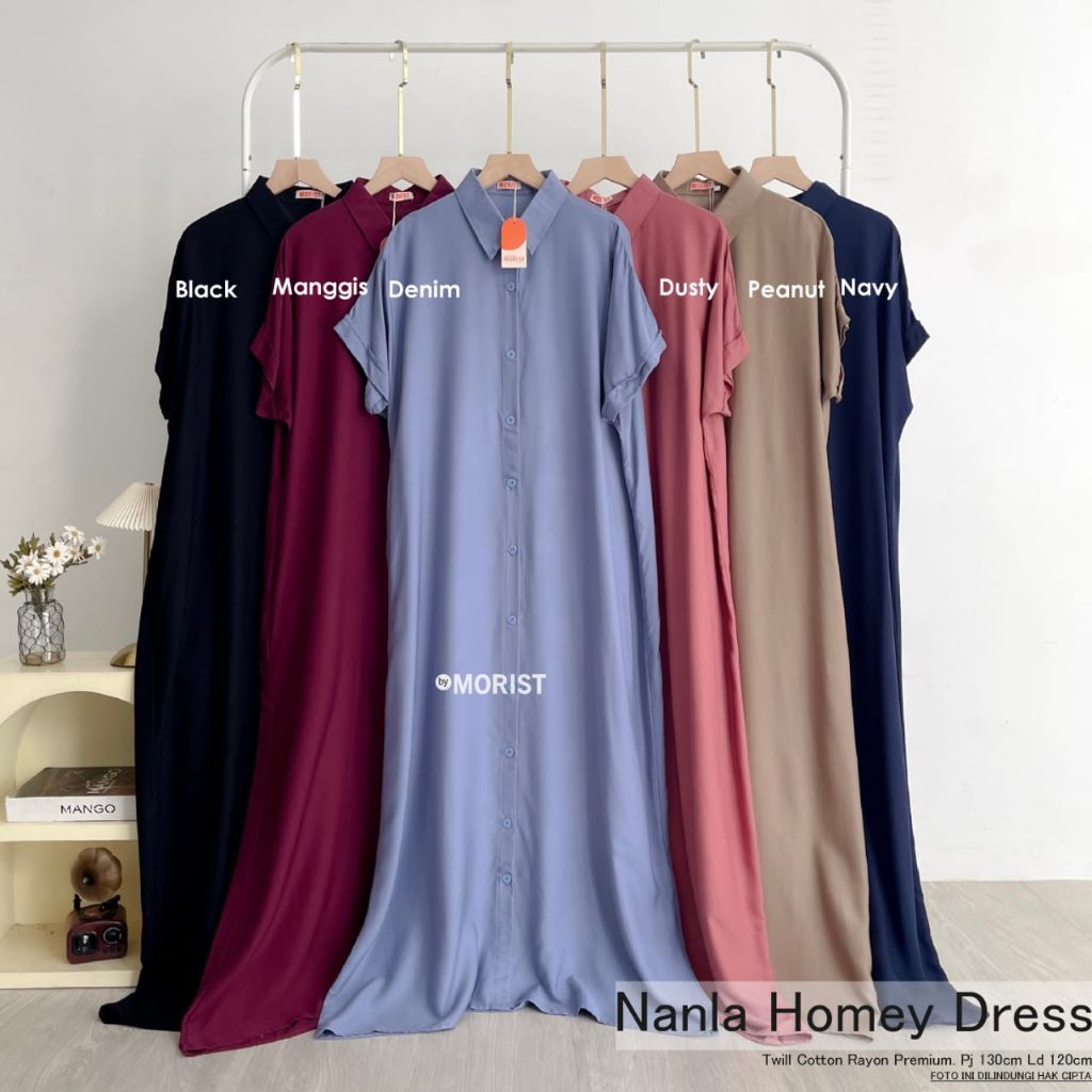 Nanla HomeDress Daster Pendek Premium Catton Rayon Original Ori Morist Berlabel
