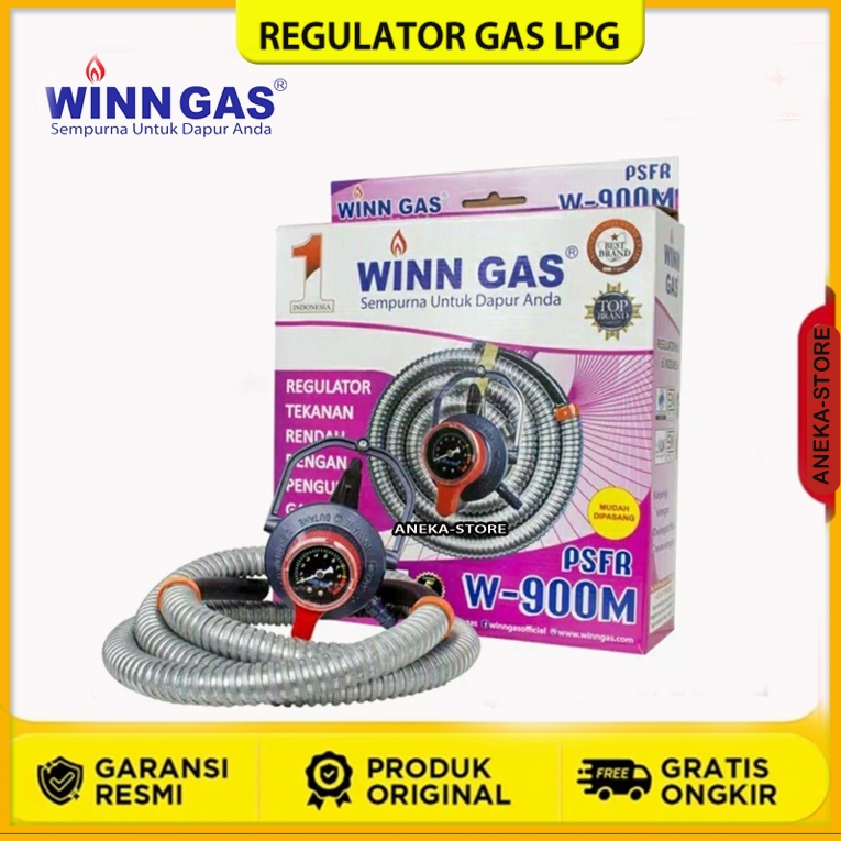 PAKET RESMI Regulator Selang Winn Gas W900 M / Selang Paket Regulator Winn Gas PSFR W 900 M