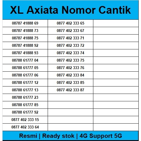 Nomor Cantik XL Axiata Kartu Perdana 4G/5G F44