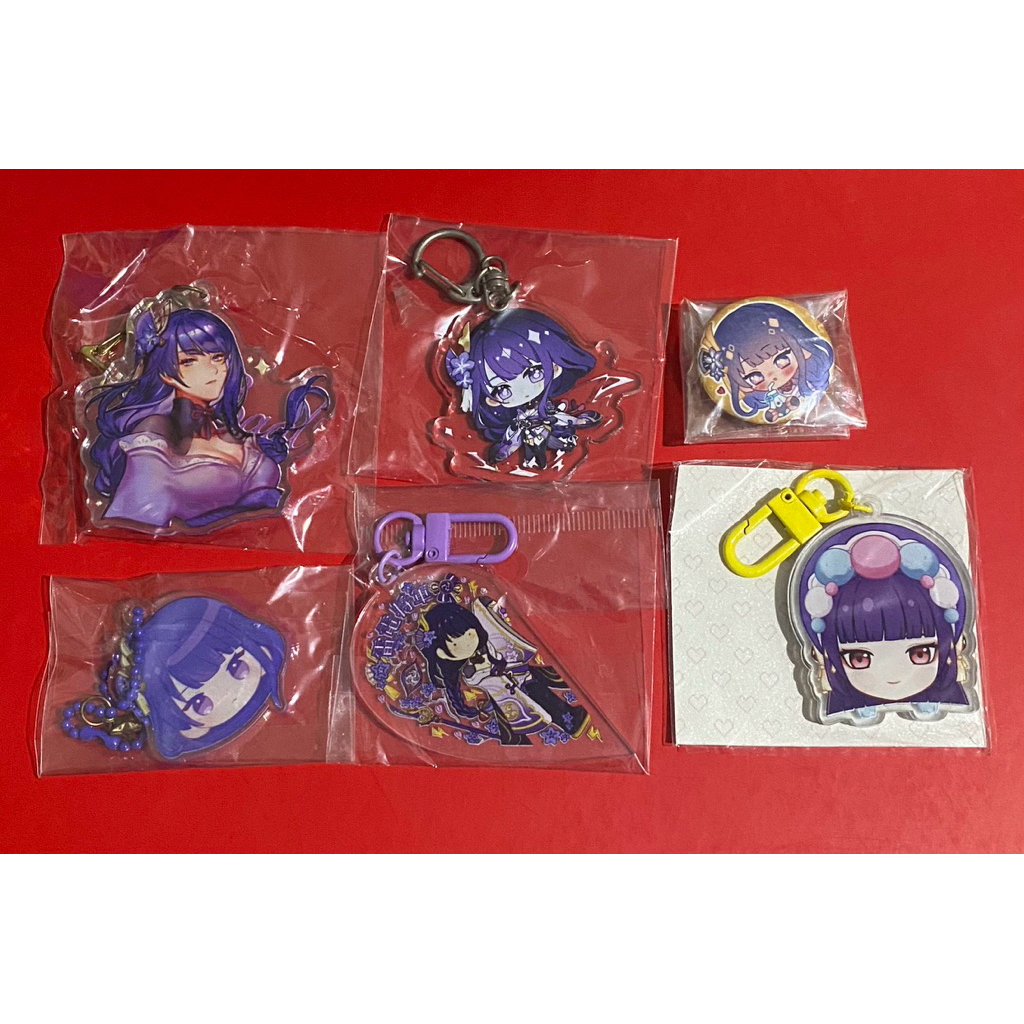 [PRELOVED] CLEARANCE SALE Fanmerch Genshin Impact Raiden Shogun Keychain Mini Pin