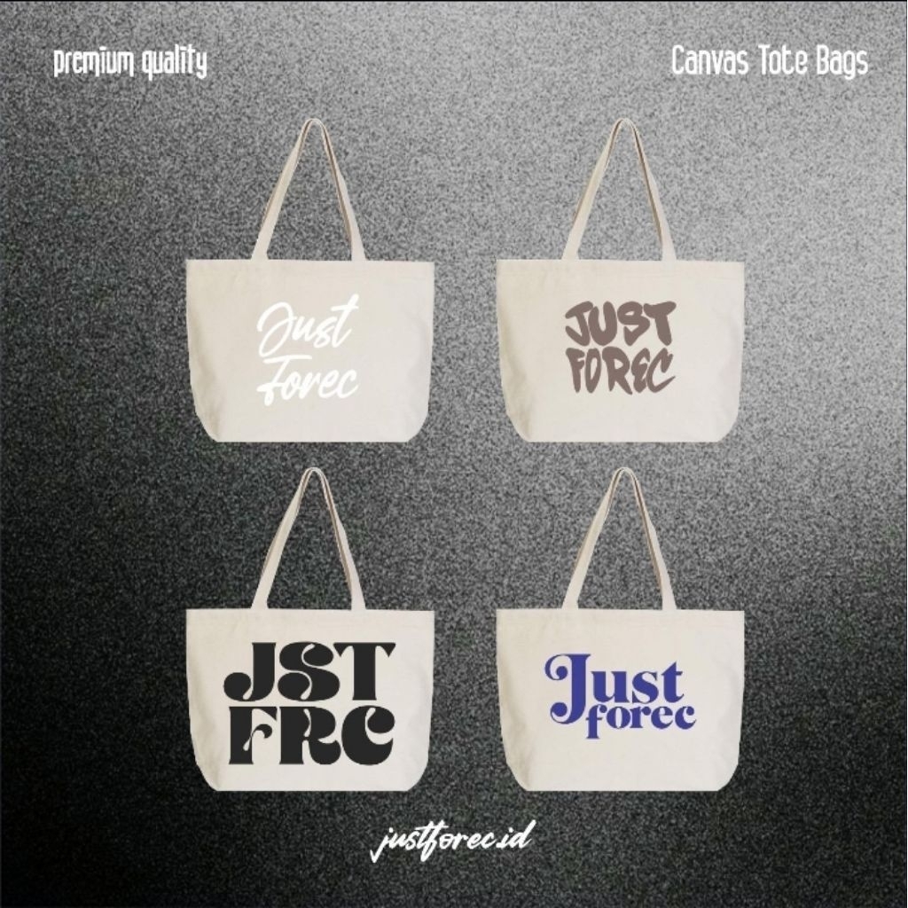[JUSTFOREC.ID]Totebag Kanvas simple – Tas Kuliah / Kerja / Belanja / Healing