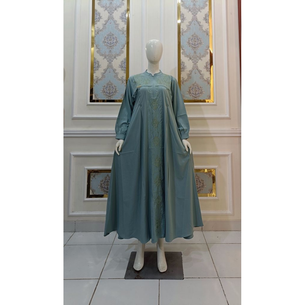 Gamis Felicia premium Jasmine simple bordir By Rifanna