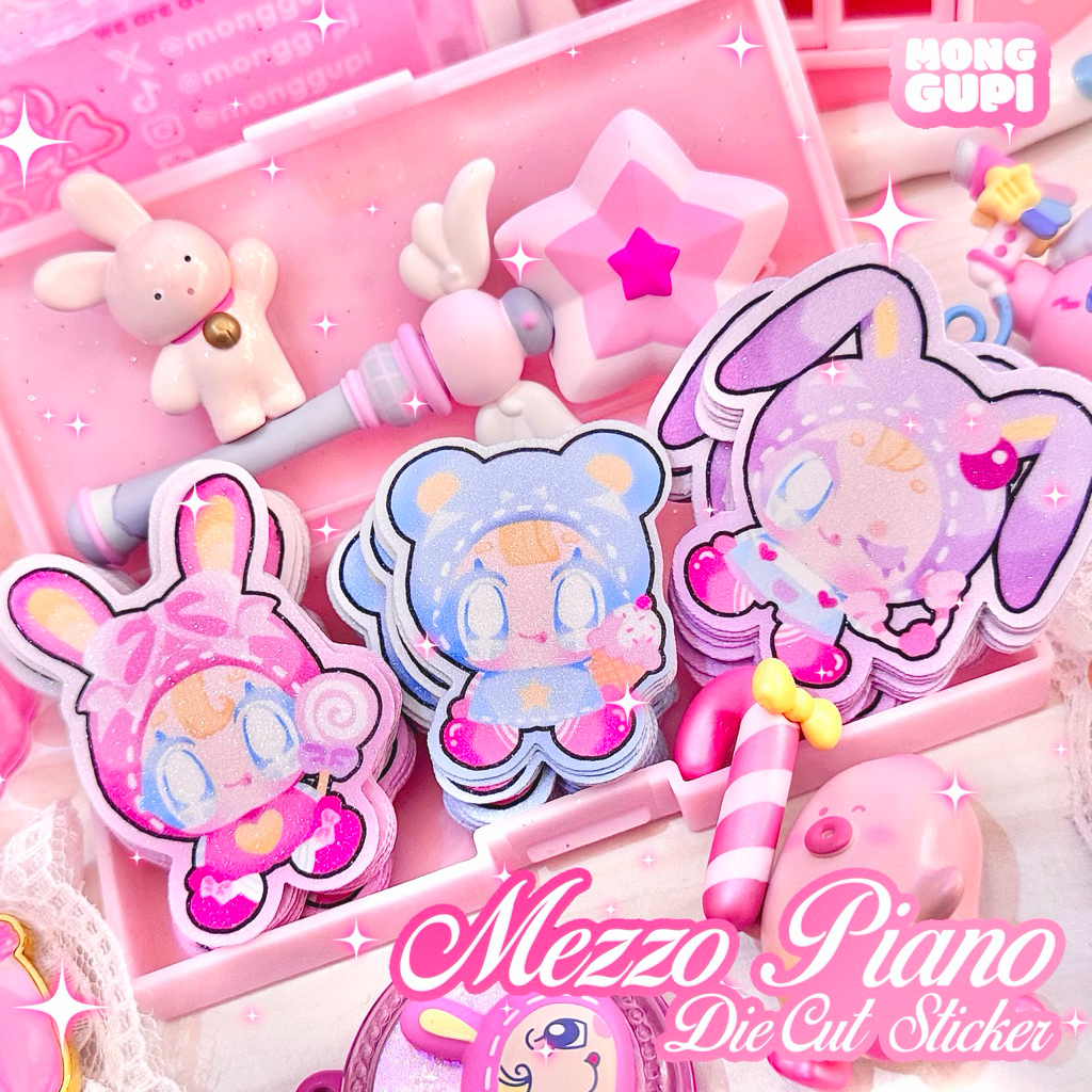 [ monggupi ] Mezzo Piano Fanart Die Cut Sticker Glitter Laminated