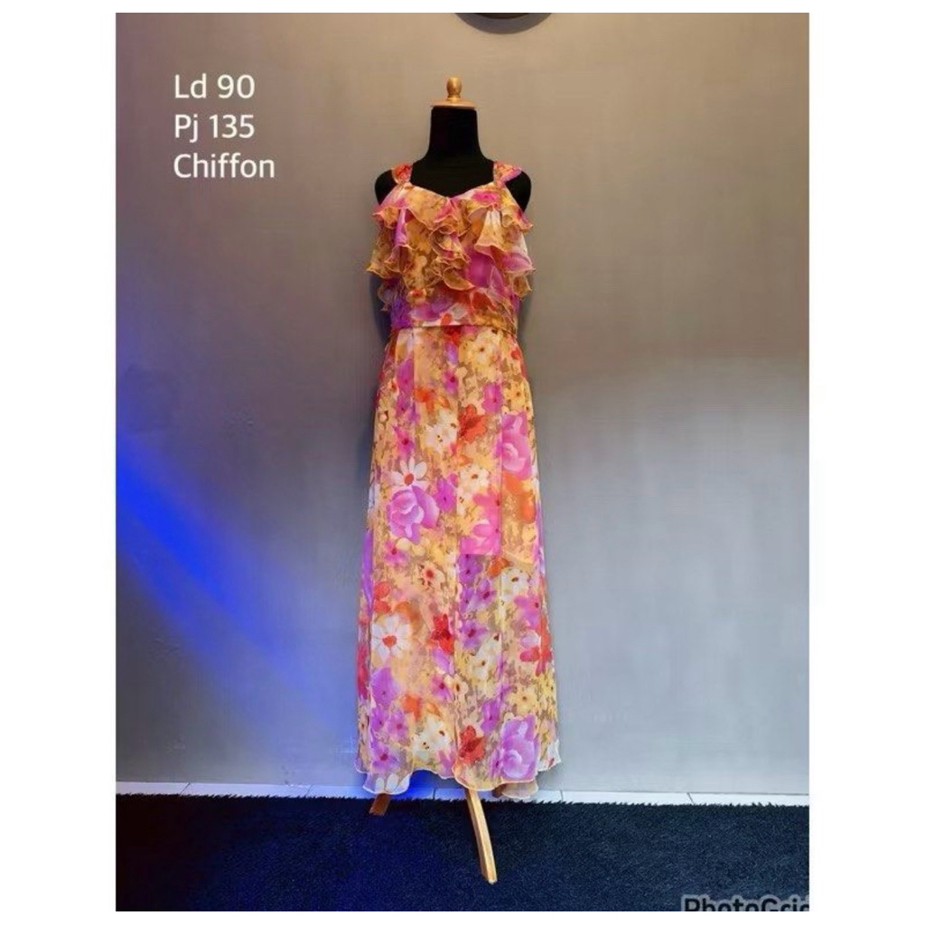 Long Dress Polos Orange || Preloved Dress Party