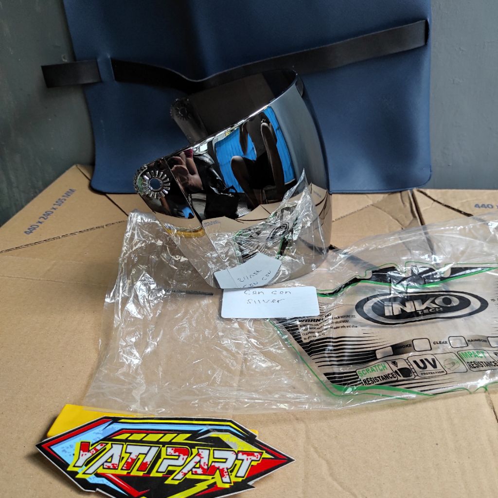 Kaca helm Cen Cen standart caberg ( J FORCE ,J KING ) SHEL G 74 MAXIM SILVER