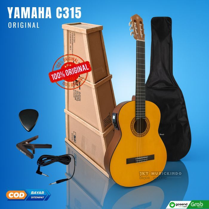 Gitar akustik elektrik yamaha c315 original guitar akustik classik senar nylon
