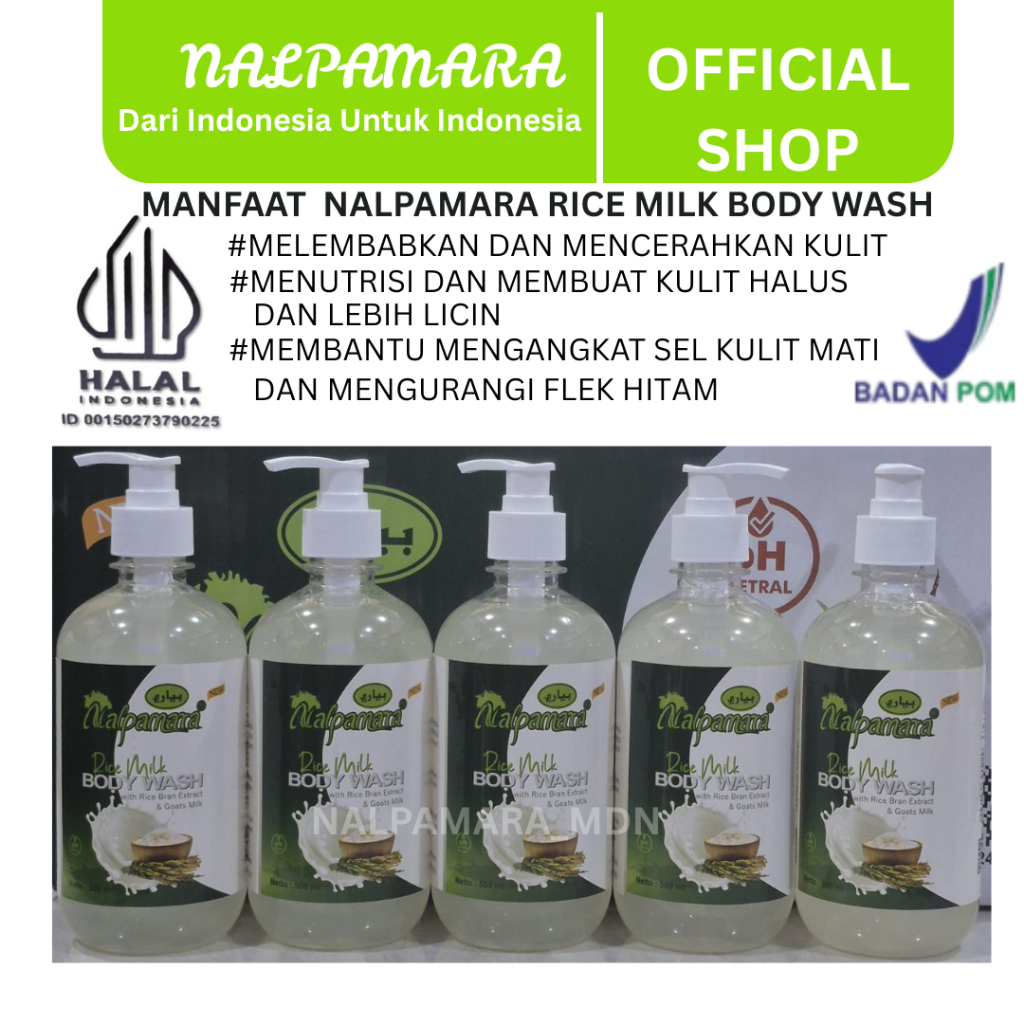 NALPAMARA  Rice Milk Body Wash Sabun Cair Mandi Brightening Whitening Moisturizing  melembabkan dan 