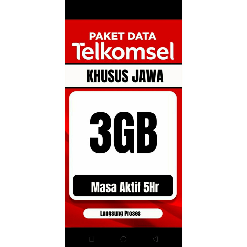 paket data Telkomsel kuota 3 gb