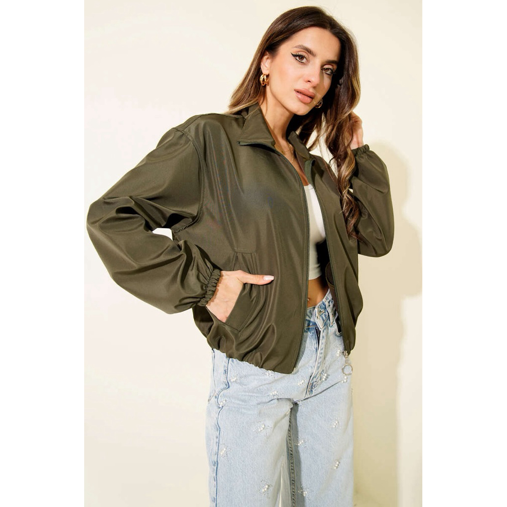 Ephipany Jaket Cewek Kekinian – Jaket Parasut Ringan Zip Up Korean Style