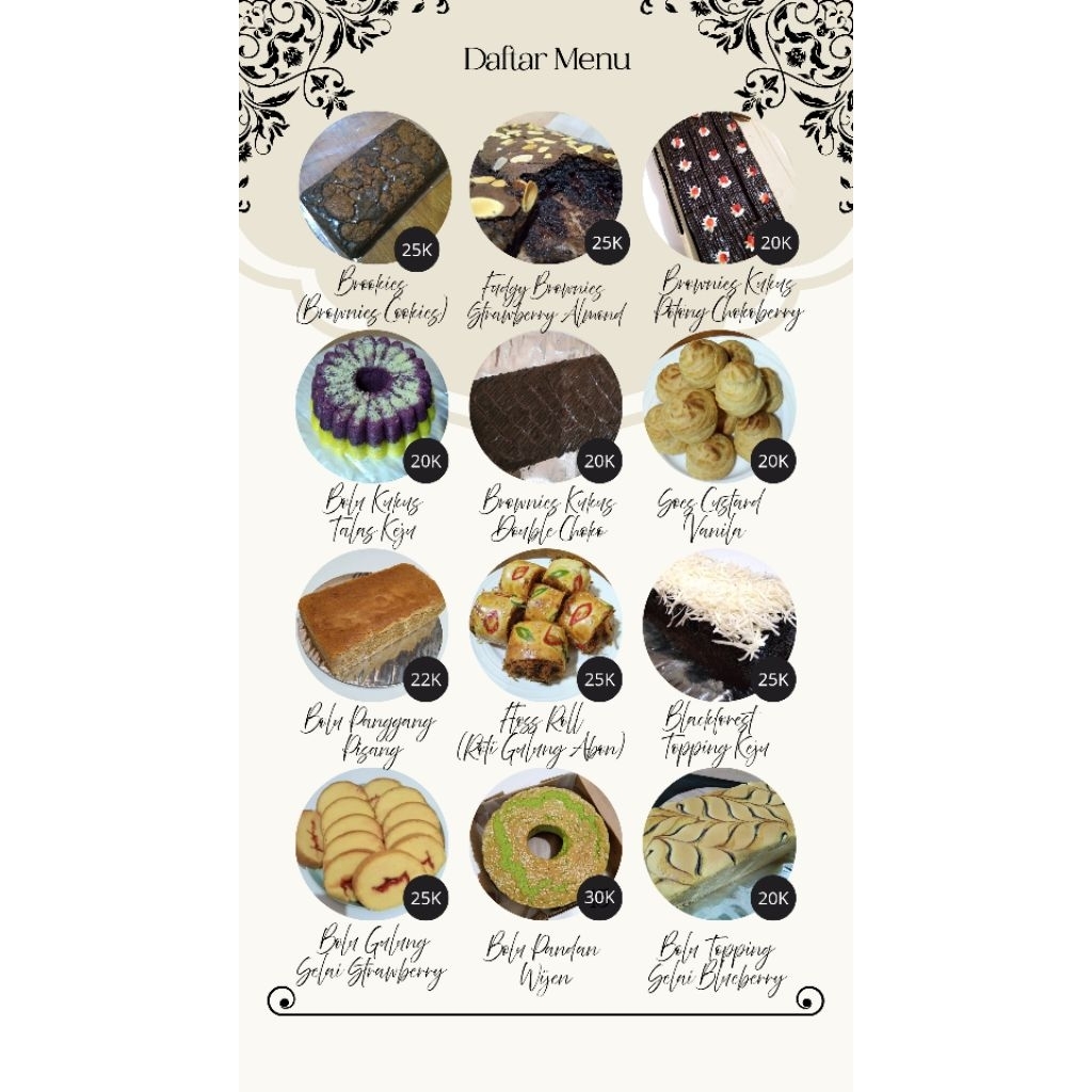 BOLU PANGGANG - BOLU KUKUS - DONAT - BROWNIES - BOLEN PISANG - BOLU KETAN HITAM - KEJU KARAMEL - LAP