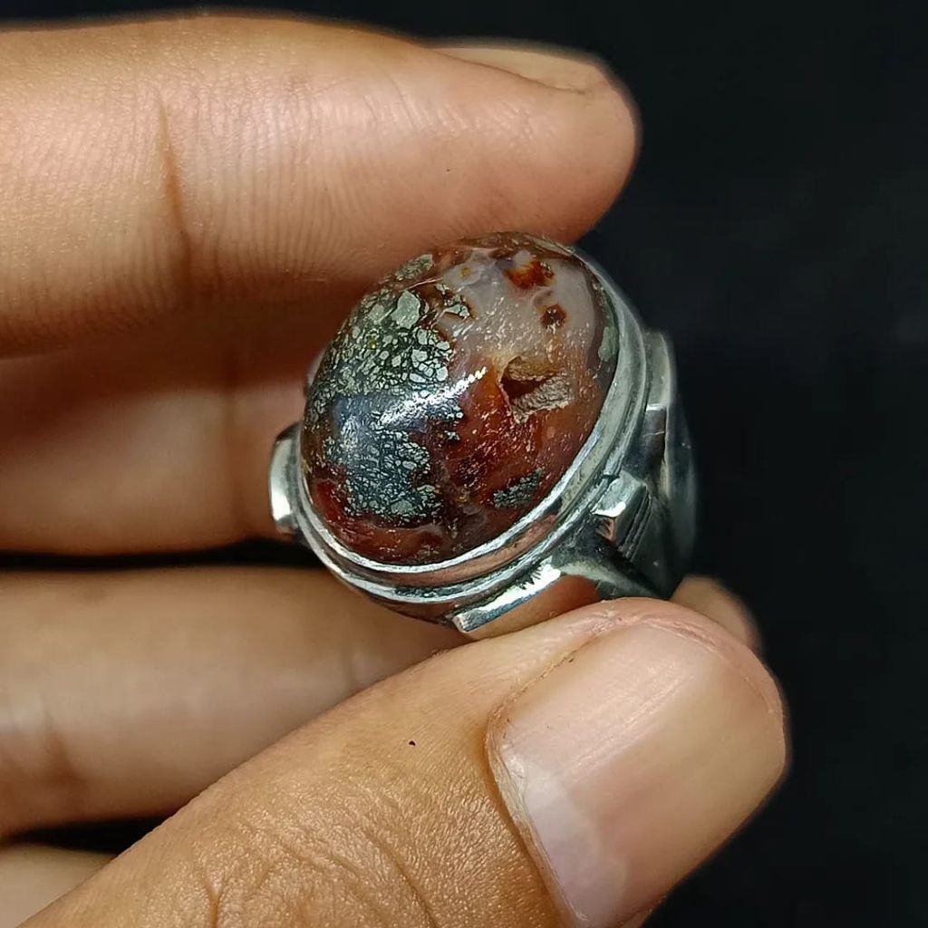 BATU AKIK MARKASHIT/BADAR PERAK ANTIK (ASLI ALAM)