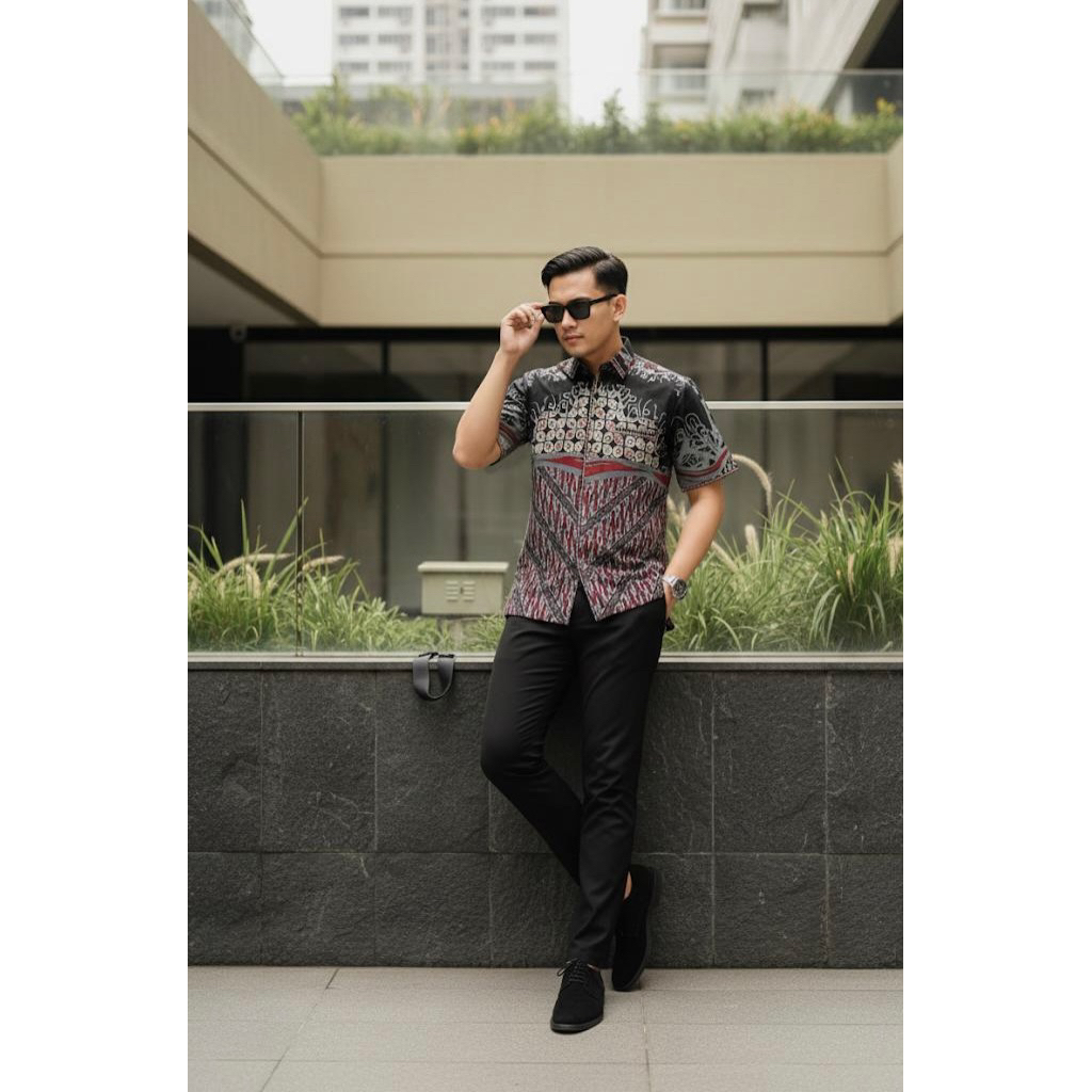 Batik Cantieq Exclusive - NARAWANGSA |Batik Pria exclusive bahan katun solo premium bordir smock - F