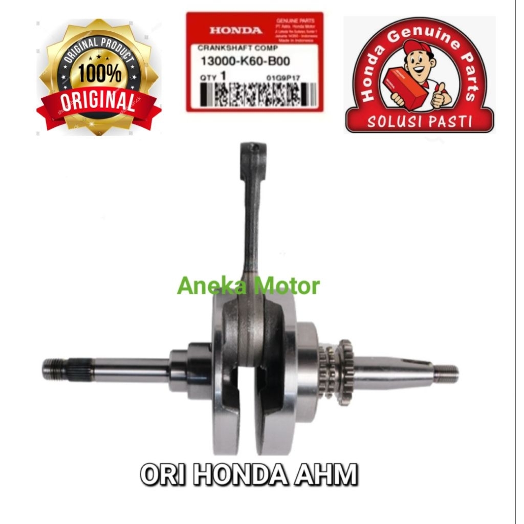 13000 K60 B00 91002 KVB 930 AHM Kruk As Crank Shaft Stang Seher Bearing Honda Vario 125 Helm Vario 1