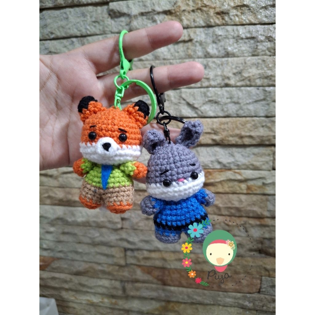 Zootopia amigurumi keychain