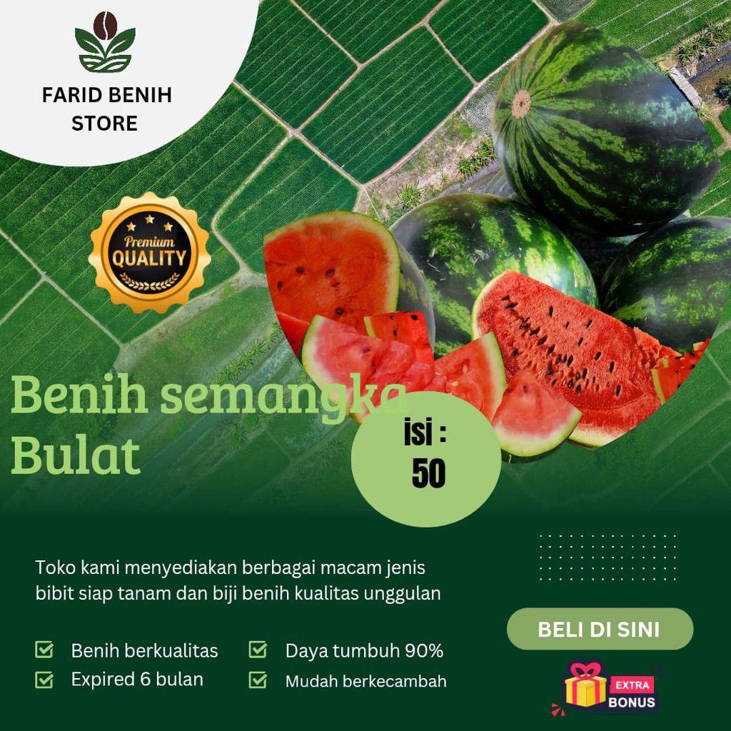 paket 50 biji benih semangka unggul
