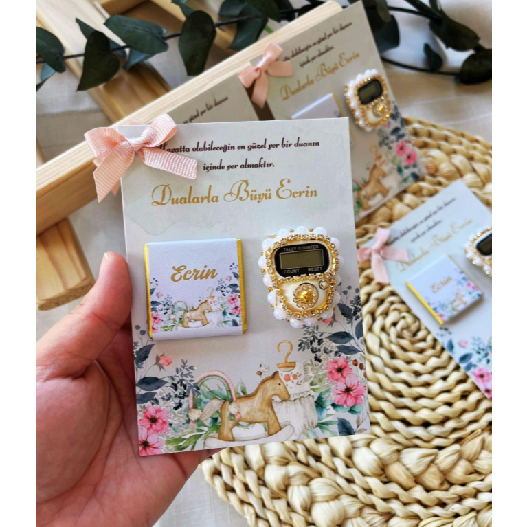 Digital Tasbih souvenir dengan CHocolate Khitanan / bayi lahir / acara sunatan / pengajian / nikahan