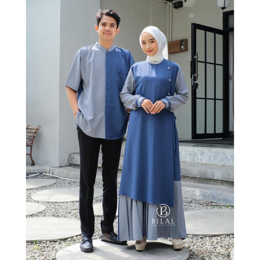 Gamis Couple Baju Kembaran Pakaian Sekeluarga Kapelan Batik Brokat Sarimbit Ibu Anak Ayah Terbaru Gh