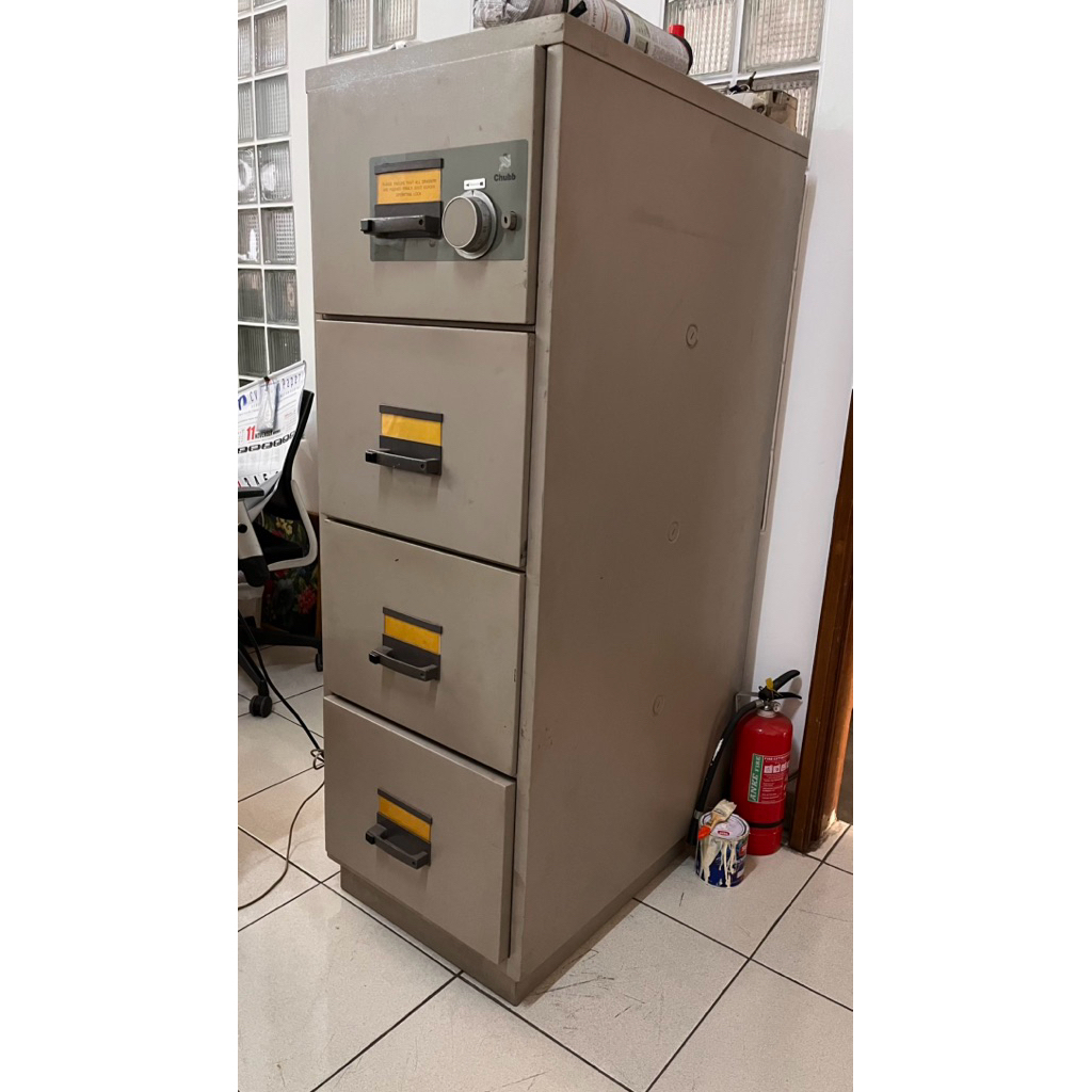 *Brankas Bekas CHUBB 4 Laci | Brankas Tahan Api | Filing Cabinet Heavy Duty*