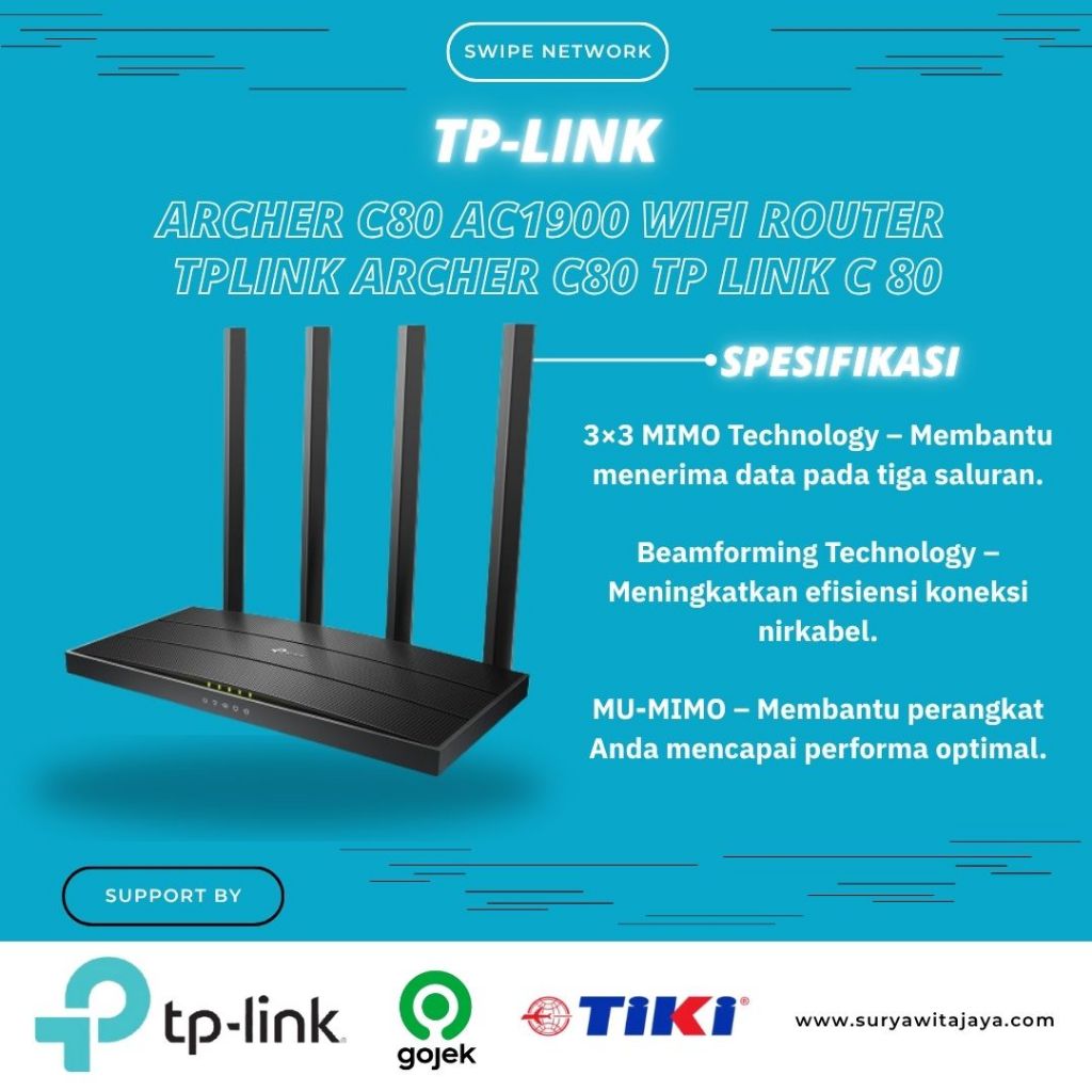 TP-Link Archer C80 AC1900 Wifi Router TpLink Archer C80 TP LINK C 80