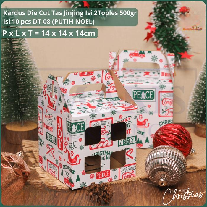 (10pcs) Kardus Jinjing Toples 500gr isi 2 Packaging Hampers Snack Box kue kering Dus tenteng 14x14x1