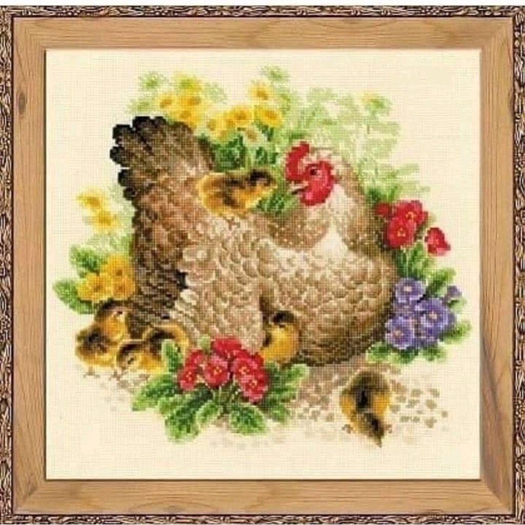 DIY PAKET KRISTIK AYAM DAN anak cross stitch kit 14ct