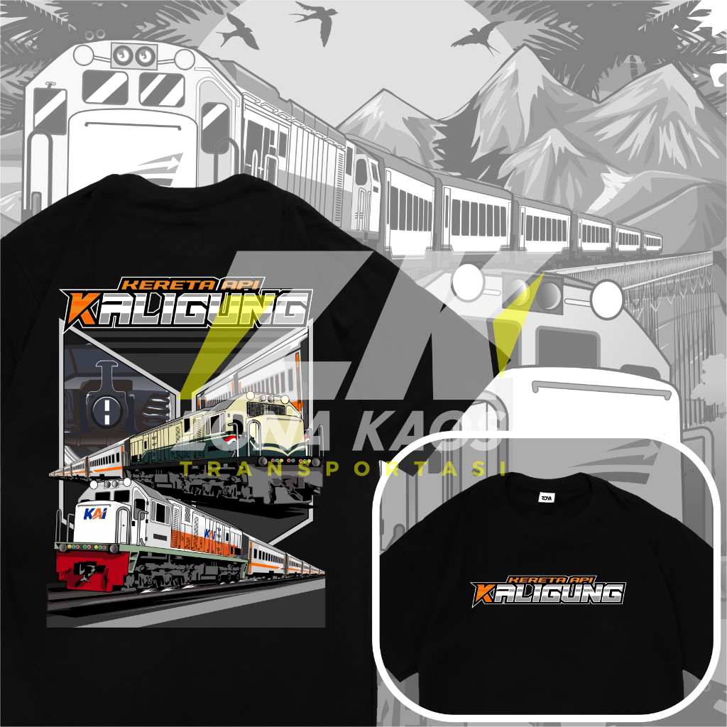 ( FREE STIKER ) KAOS KERETA API KALIGUNG KAI ANAK DAN DEWASA - BAJU KERETA API KAI ANAK DAN DEWASA