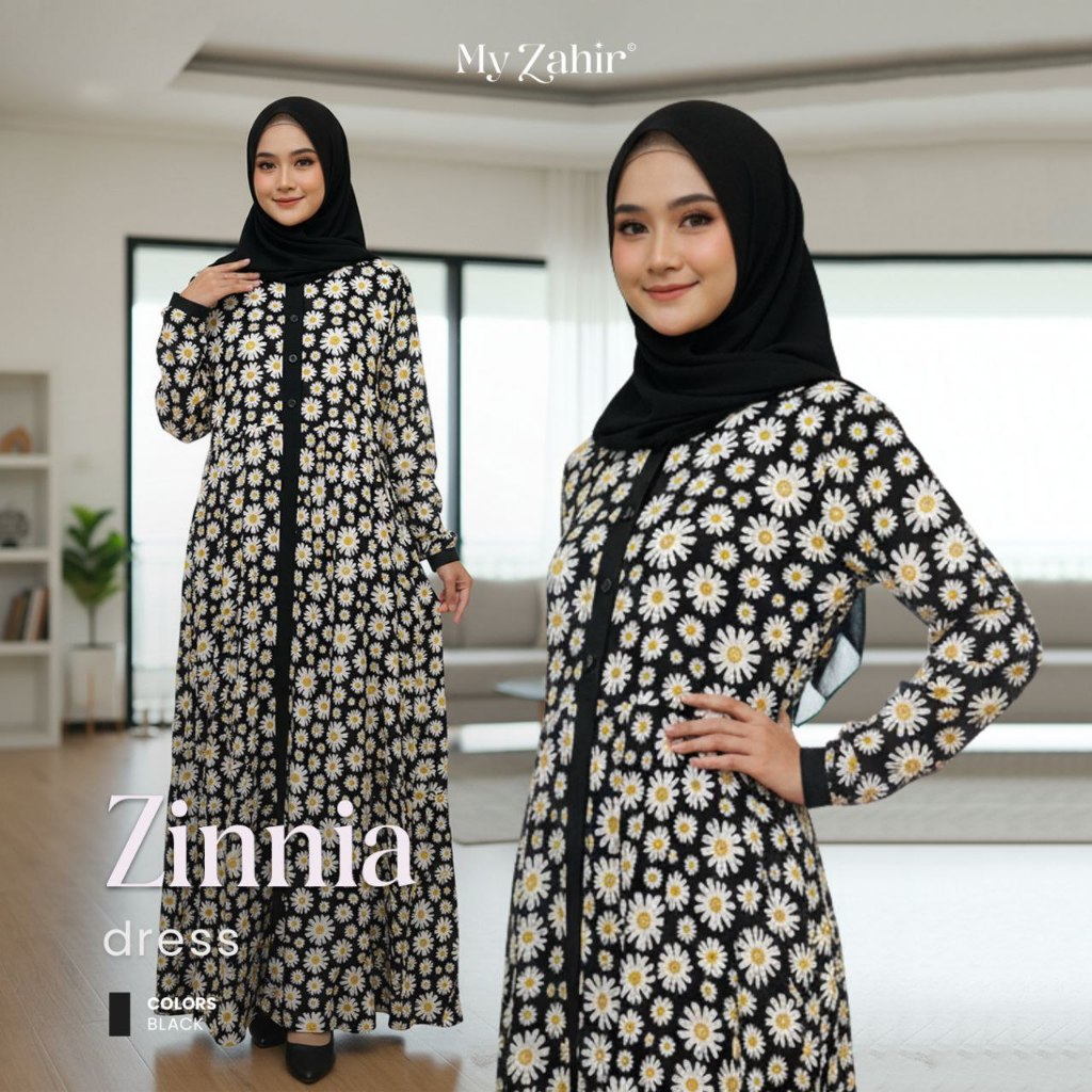 Gamis Motif - Dress Elegan - My Zahir Official Dress Zinnia