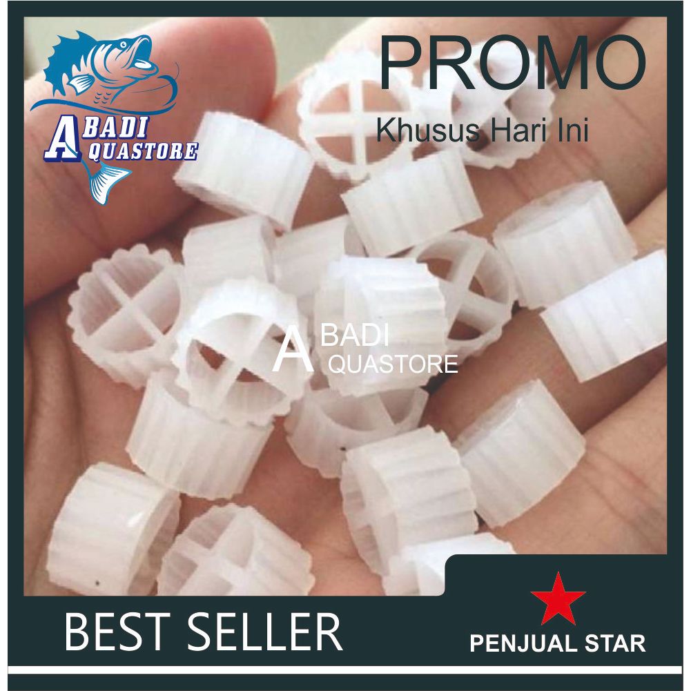 Kaldnes (1 Kantong / 100 Biji) | Kaldnes - Media Filter Aquarium Aquascape - Media Filter Kolam Ikan