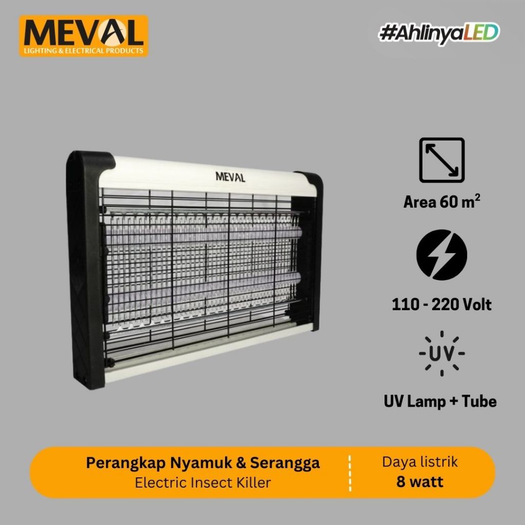 MEVAL Insect Killer Perangkap Nyamuk Serangga Lampu UV 8 Watt