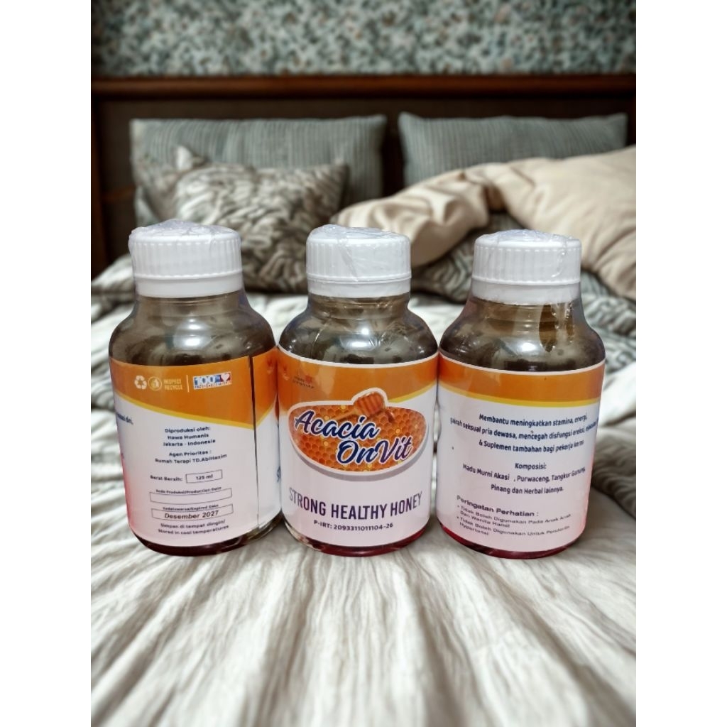 Acacia OnVit botol, strong healthy honey - madu stamina & vitalitas pria, Bonus 1 sachet