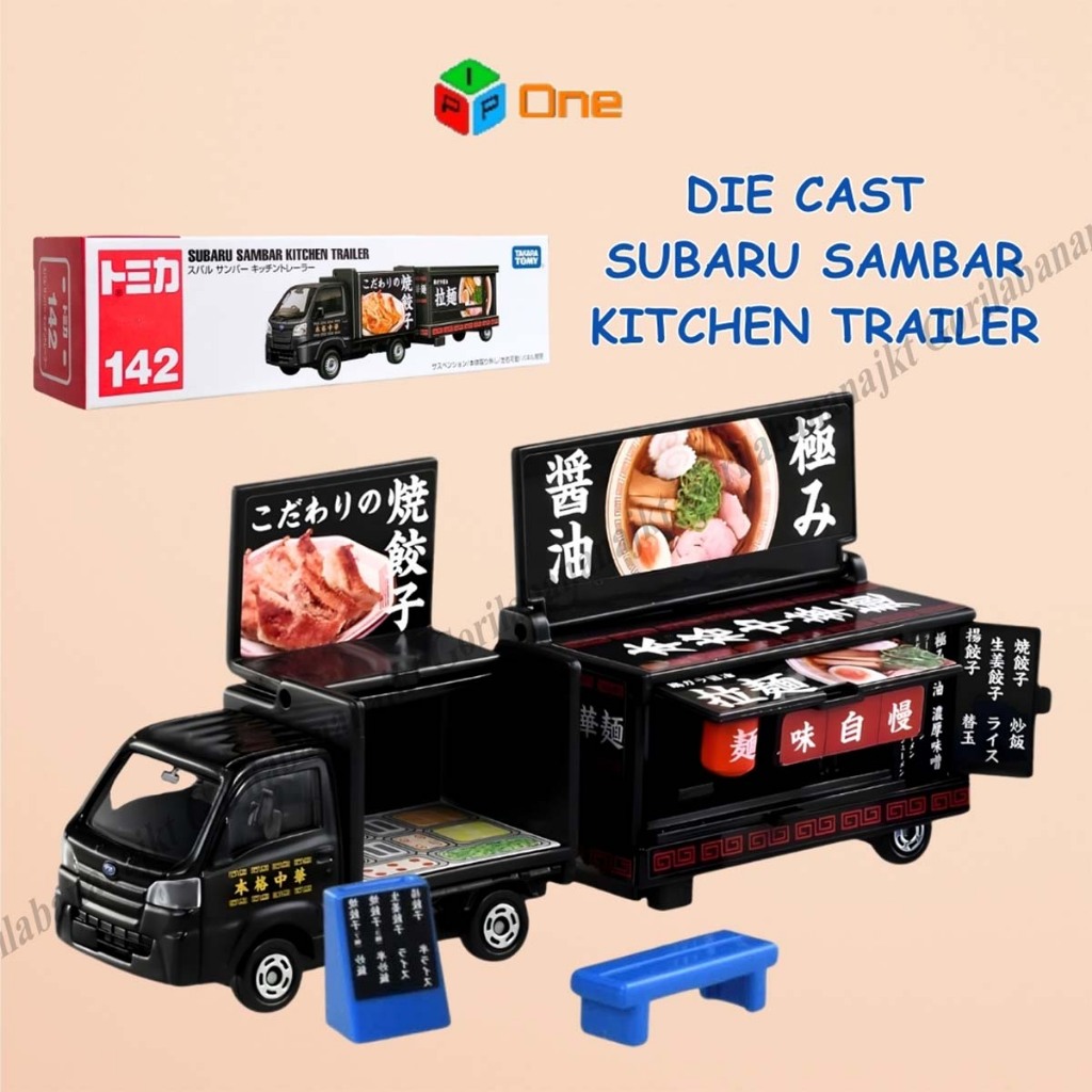 Tomica Long Subaru Samber Kitchen Trailer Mobil Diecast