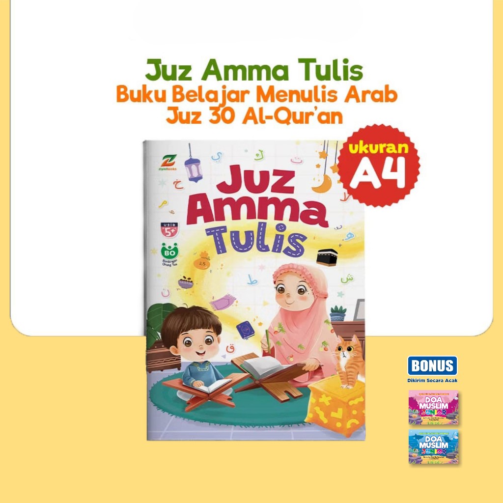 Juz Amma Tulis A4 Buku Belajar Menulis Arab Juz 30 Al-Quran ( Bonus Buku Doa Muslim Junior)