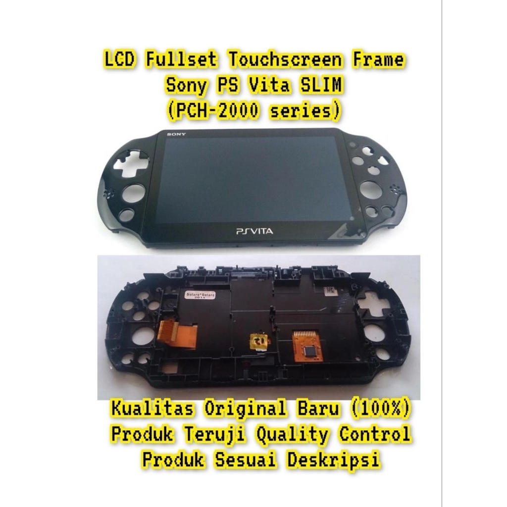 LCD Fullset Touchscreen Frame Sony PS Vita SLIM PCH-2000 series (Produk Original Baru)