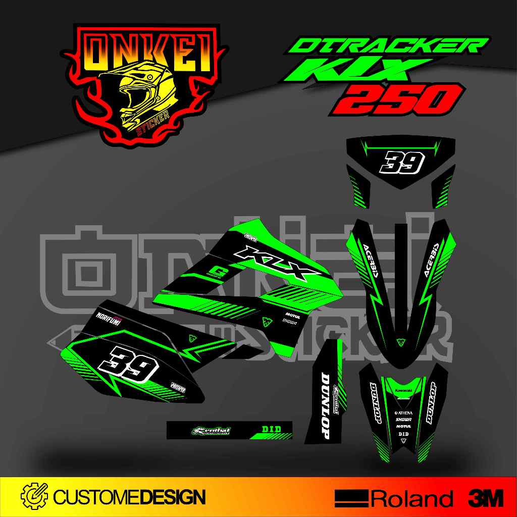 DECAL STICKER KLX 250 DAN DTRACKER 250 KD9