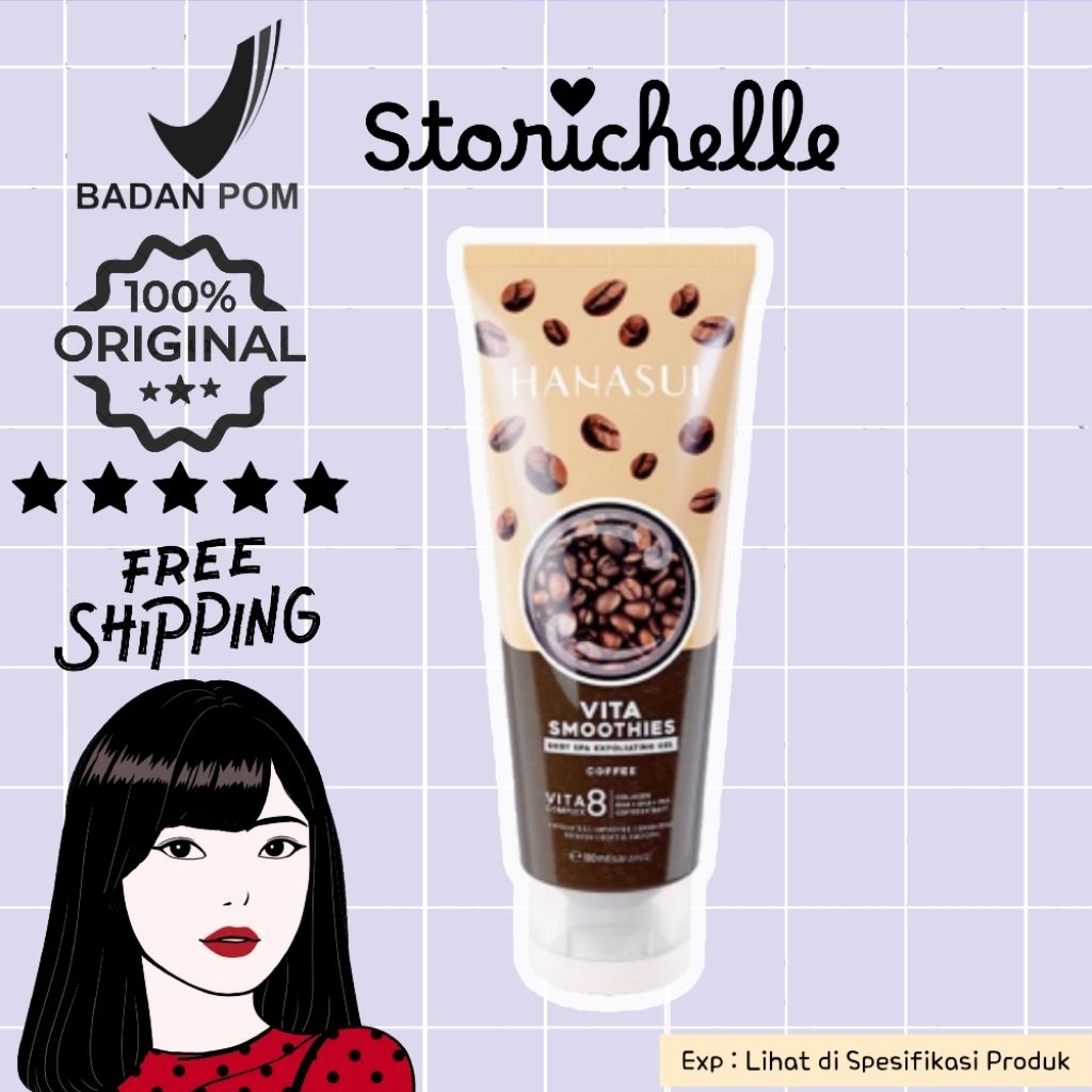 Storichelle - HANASUI Vita Smoothies Body Spa Exfoliating Gel 180ml -  COFFEE ( Coklat ) | Peeling G
