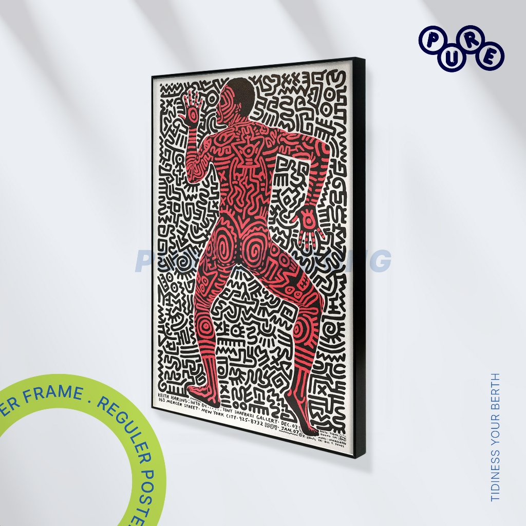 PURE BANDUNG – Keith Haring Into 84 Poster Red Figure Pop Art | Poster Aesthetic Vintage Art Gallery